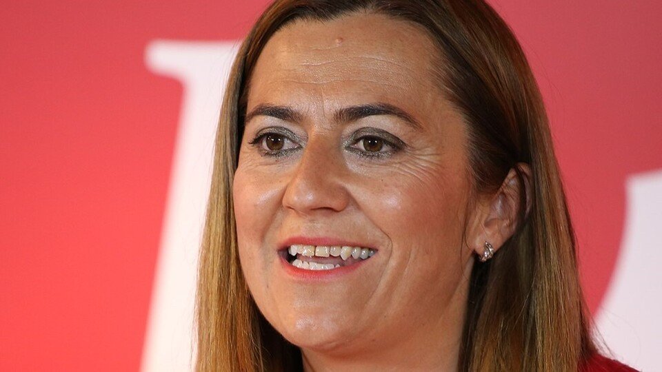 Virginia Barcones, durante un mitin del PSOE